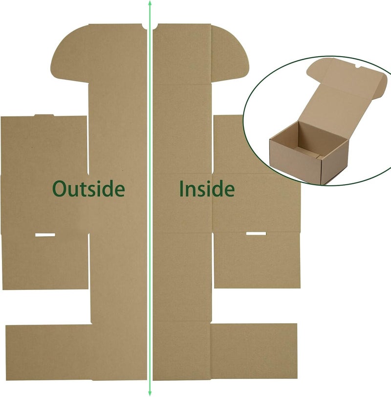 HESESOH 8x6x4 Inches Shipping Boxes Set of 20, Brown Corrugated Cardboard Box Literature Mailer for Packing Small Business - Image 4